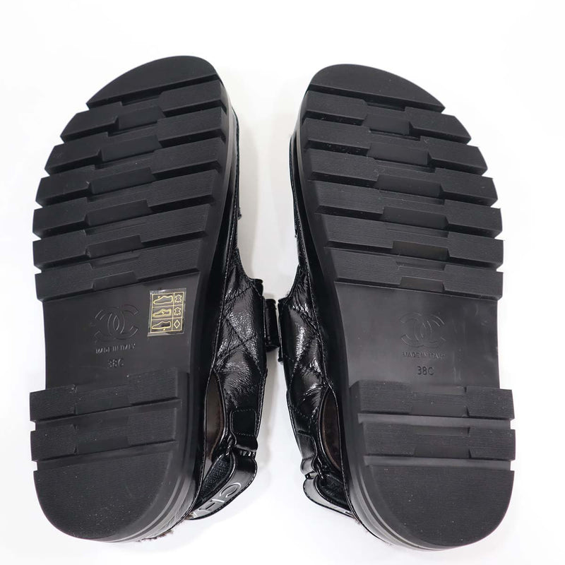 未使用 シャネル CHANEL サンダル ボア G45291 ソックス付き ココ