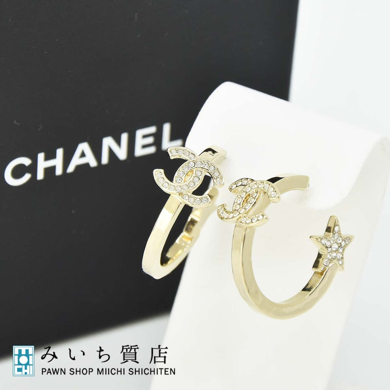 シャネル CHANEL フープピアス ココマーク 星 ラインストーン ABB493