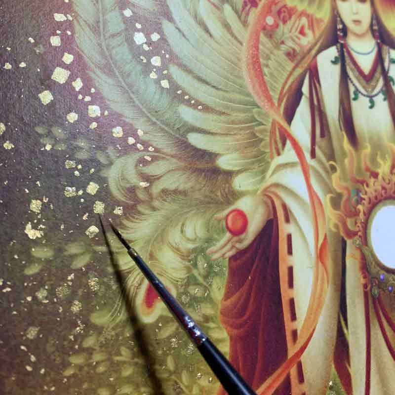 天照大御神(光稀） 開運絵 手彩色ジクレー版画 スピリチュアル 輝く