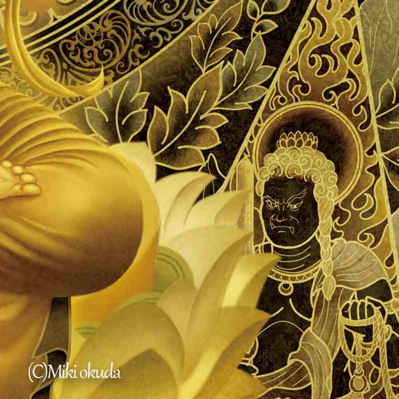 弥勒菩薩 開運絵 仏画 ジクレー版画 スピリチュアル SS～Mサイズ