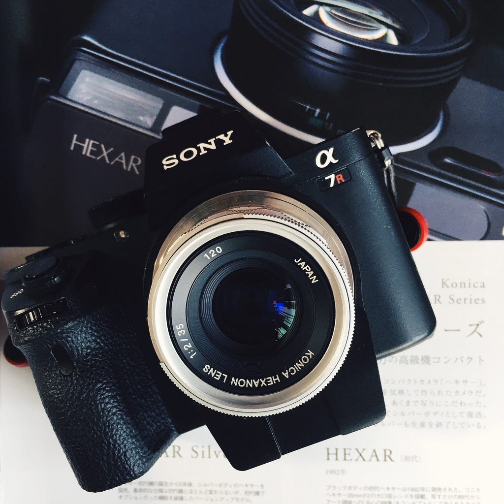 Konica Hexanon 35mm F2 LTM. Konica Hexar AF under digitization