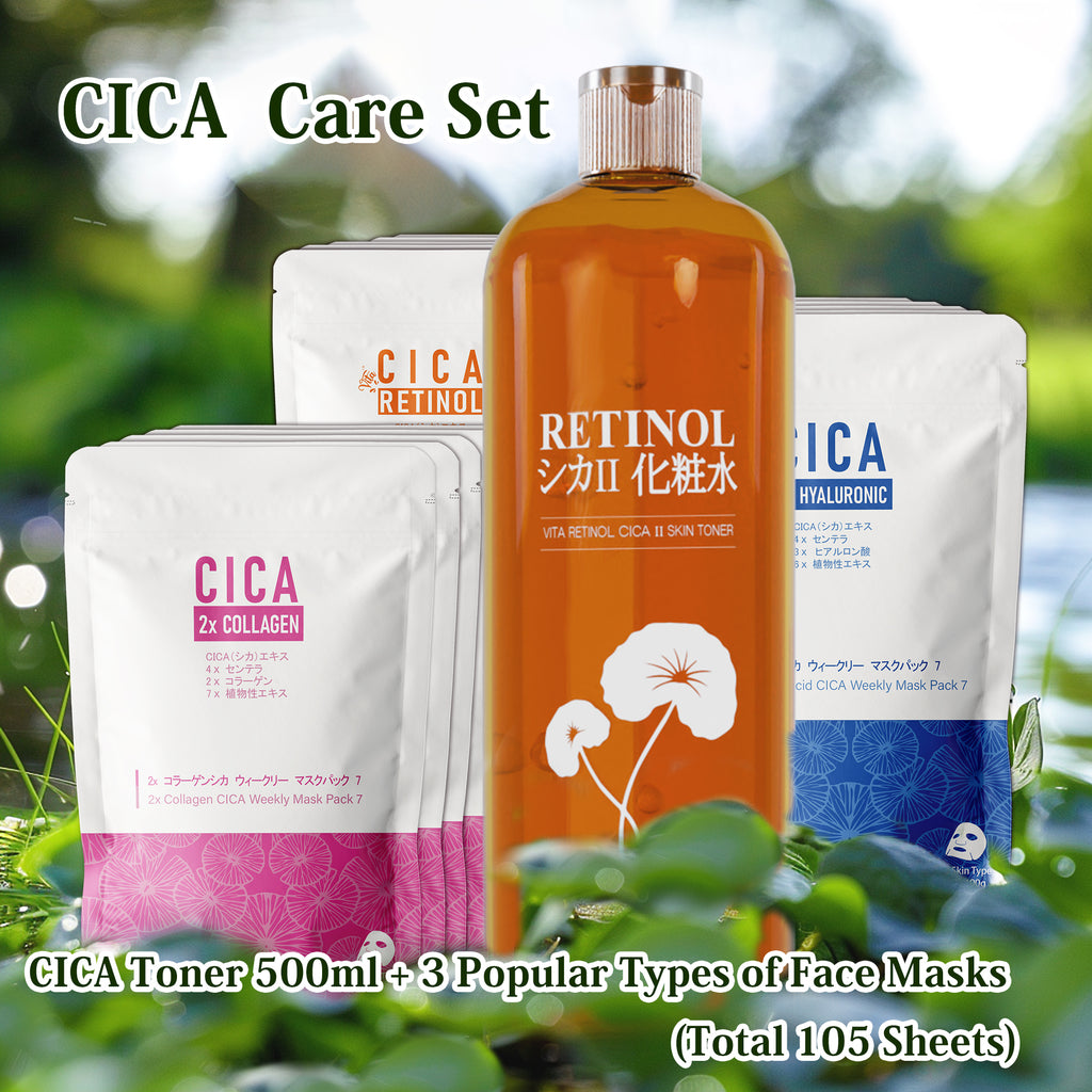 CICA + Retinol Care Set｜CICA Retinol Toner 500ml + 3 Popular