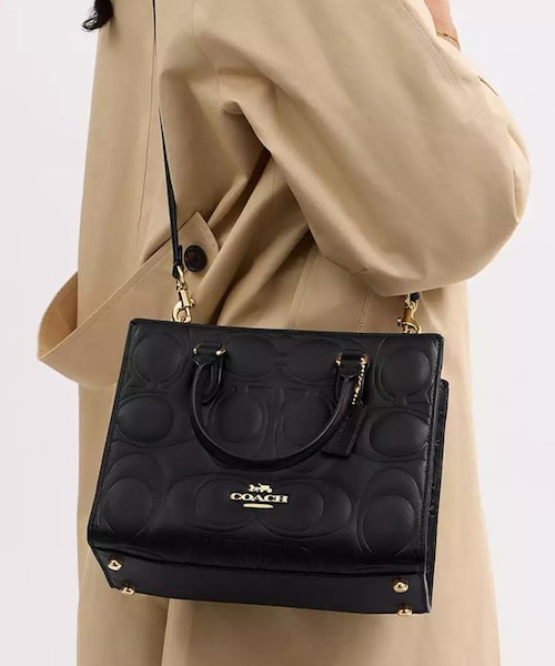 公式】マギー スモール トート バッグ・シグネチャー レザー｜コーチ