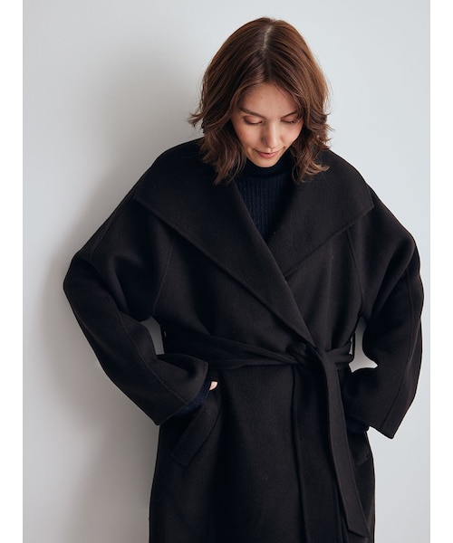 共ベルト付きビックカラーミディ丈コート｜ミラオーウェンの通販