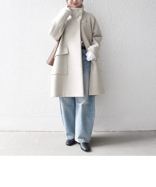 SHIPS any: カシミヤ ミックス スタンドカラー ミドル コート