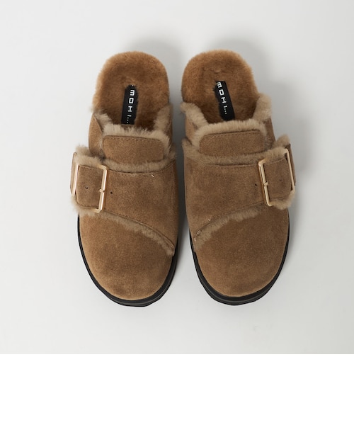 MOHI＞スエード ビッグベルト ボストンサンダル｜ビューティー