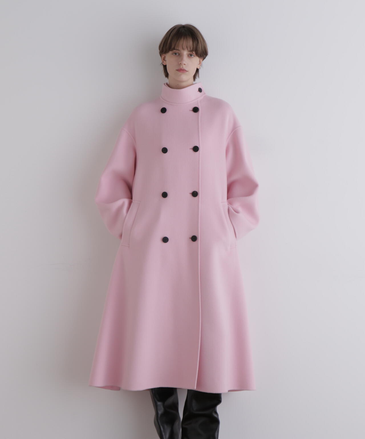 ソフトウールリバースタンドカラーコート | LE PHIL（ル フィル