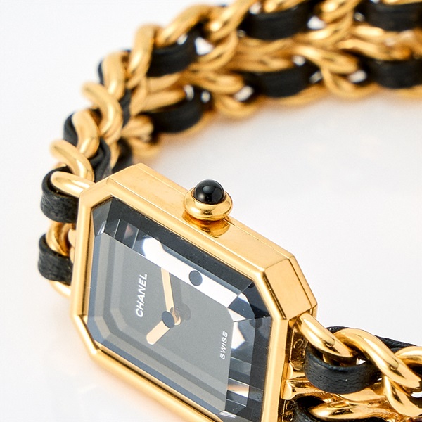 CHANEL プルミエール H0001 クオーツ 腕時計 L ブラック文字盤