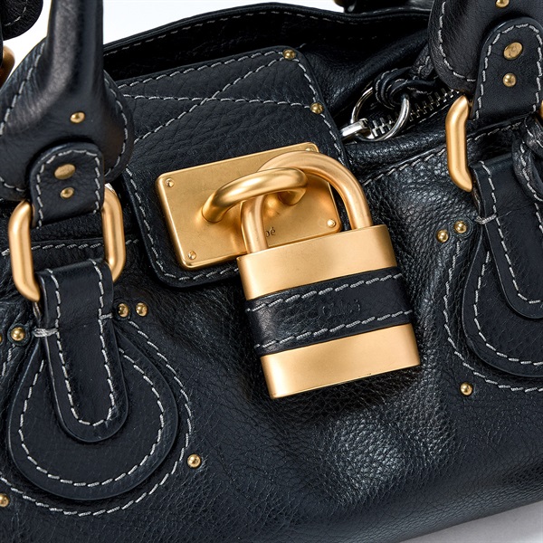 Chloe パディントン ミディアム ハンドバッグ ブラック ゴールド