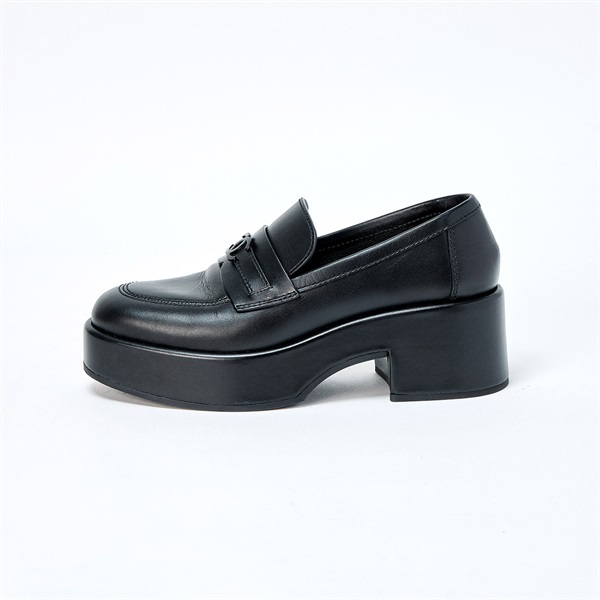 CHANEL ココマーク ローファー 37 1/2 C G39206 ブラック レザー