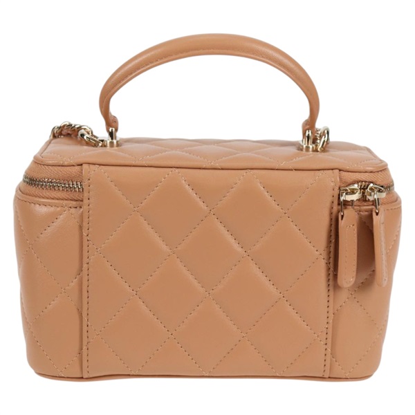 CHANEL マトラッセ チェーンバニティ ショルダーバッグ キャメル