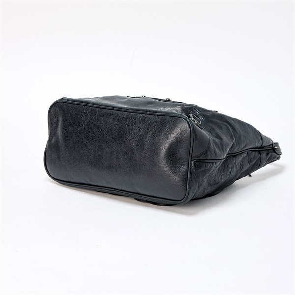 BALENCIAGA ザ デイ ショルダーバッグ ブラック マットゴールド レザー