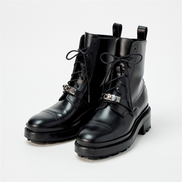 HERMES ファンク 2023年 ブーツ WS222070Z ブラック シルバー レザー