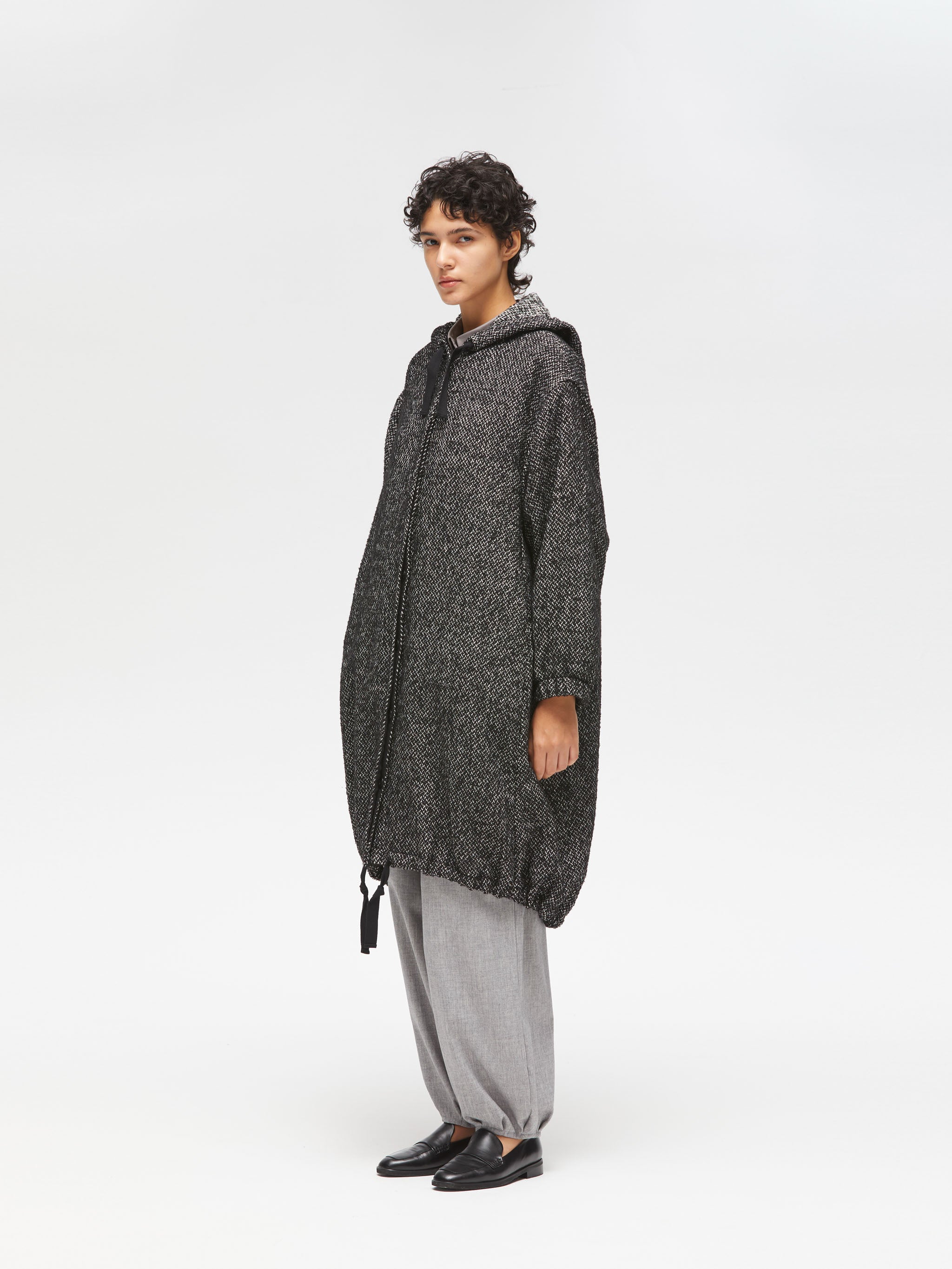 wool blend hooded CT | 3-270058 – mizuiro ind