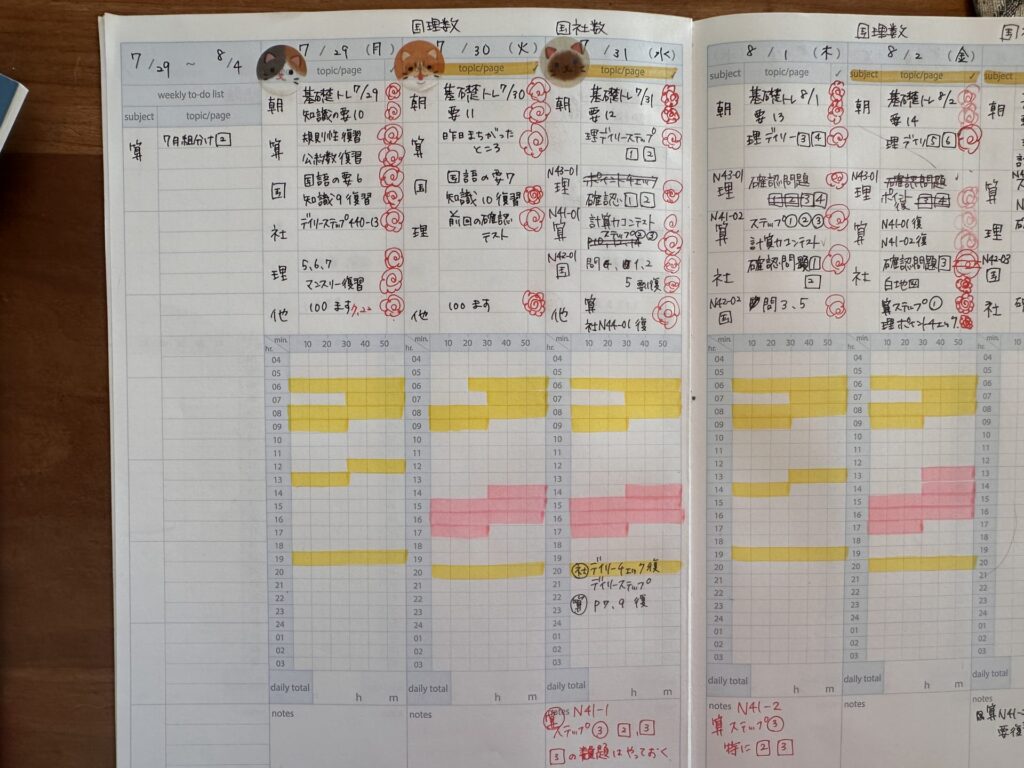 夏期講習の学習計画】長期休暇は計画的に学習しよう！我が家の夏休みの