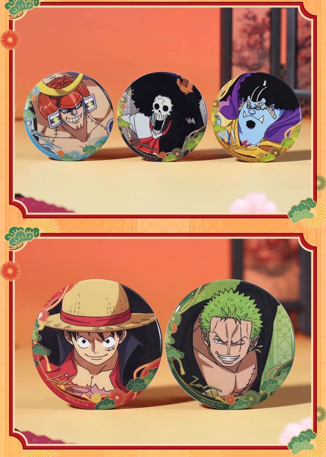 予約】ONE PIECE 中国限定 BOOMCOMICコラボ ワノ国編 缶バッジ 銀袋