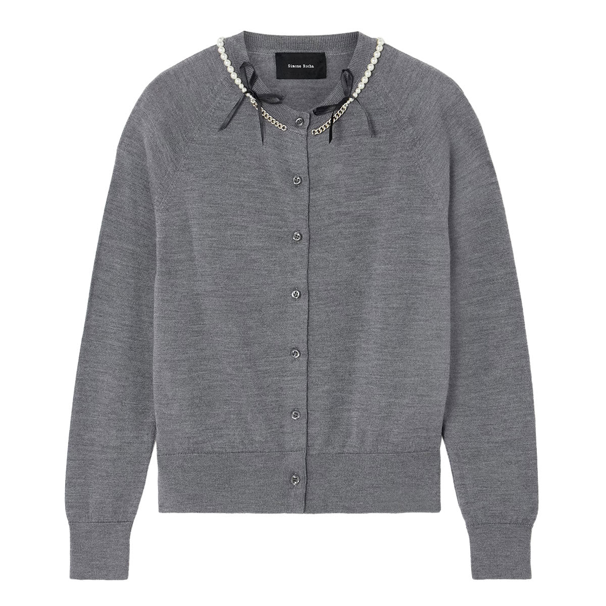 Simone Rocha（シモーネ・ロシャ）| Pearl & Chain Bow Cardigan