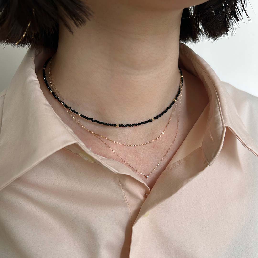 K10ネックレス エクラ ブラックスピネル｜MONATELIER（モナトリエ