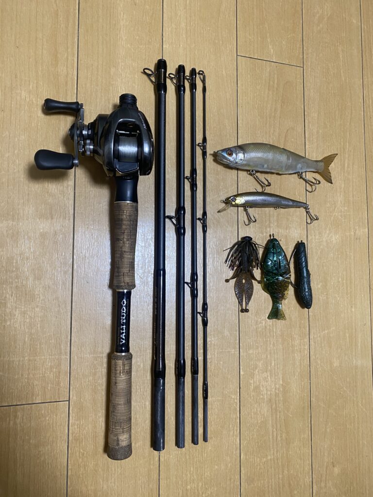 成熟ジャンル・バス釣りで、モンキス製マルチピースロッドをアジャスト