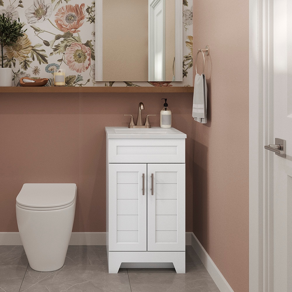 Style Selections Kirkman 18-in True White Single Sink Bathroom