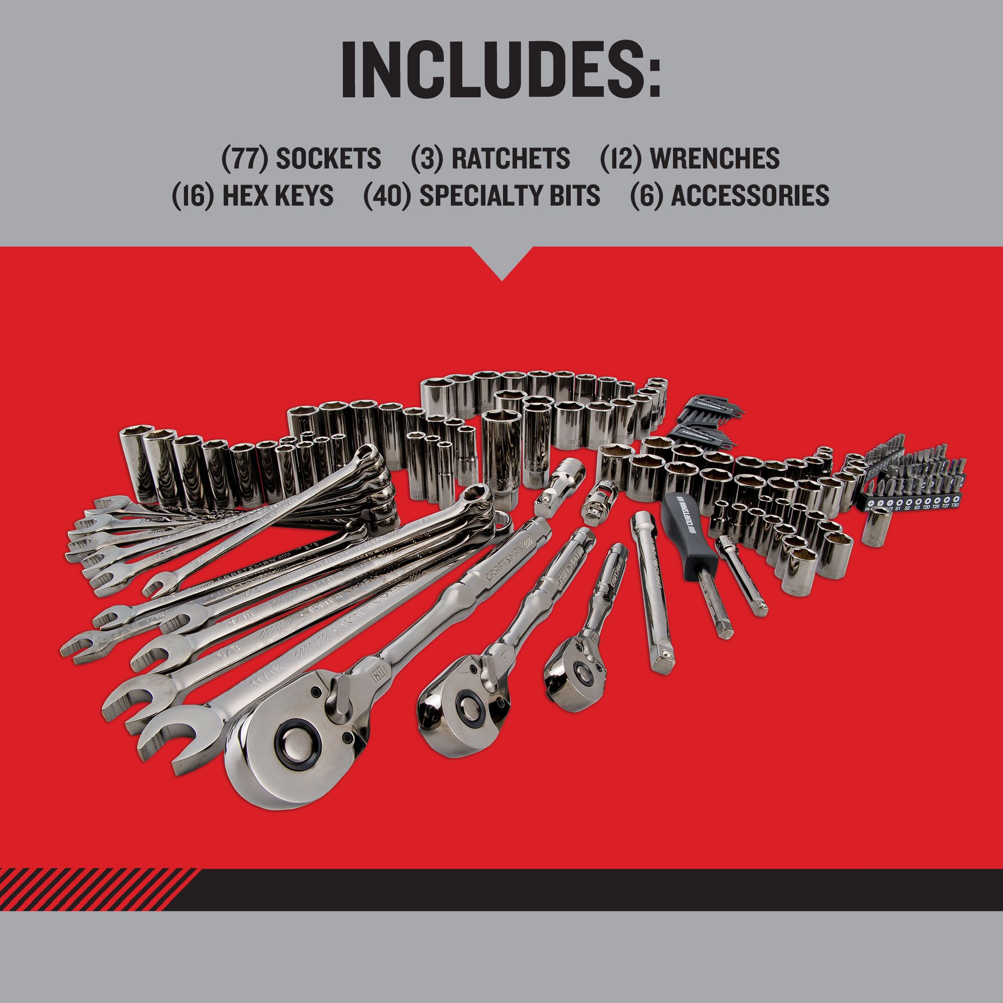 CRAFTSMAN OVERDRIVE 154-Piece Standard (SAE) and Metric Gunmetal