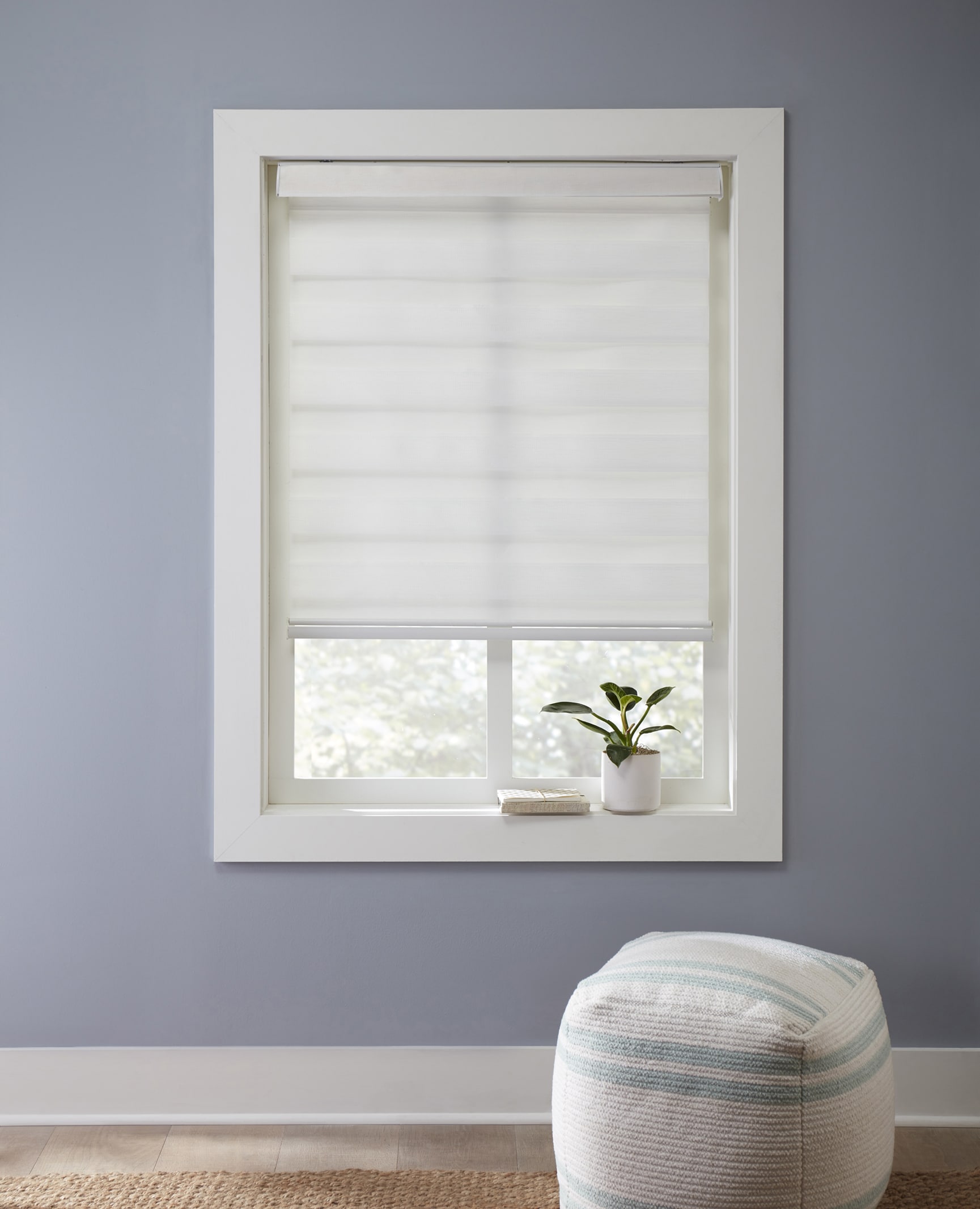 Origin 21 34-in x 64-in White Light Filtering Cordless Zebra