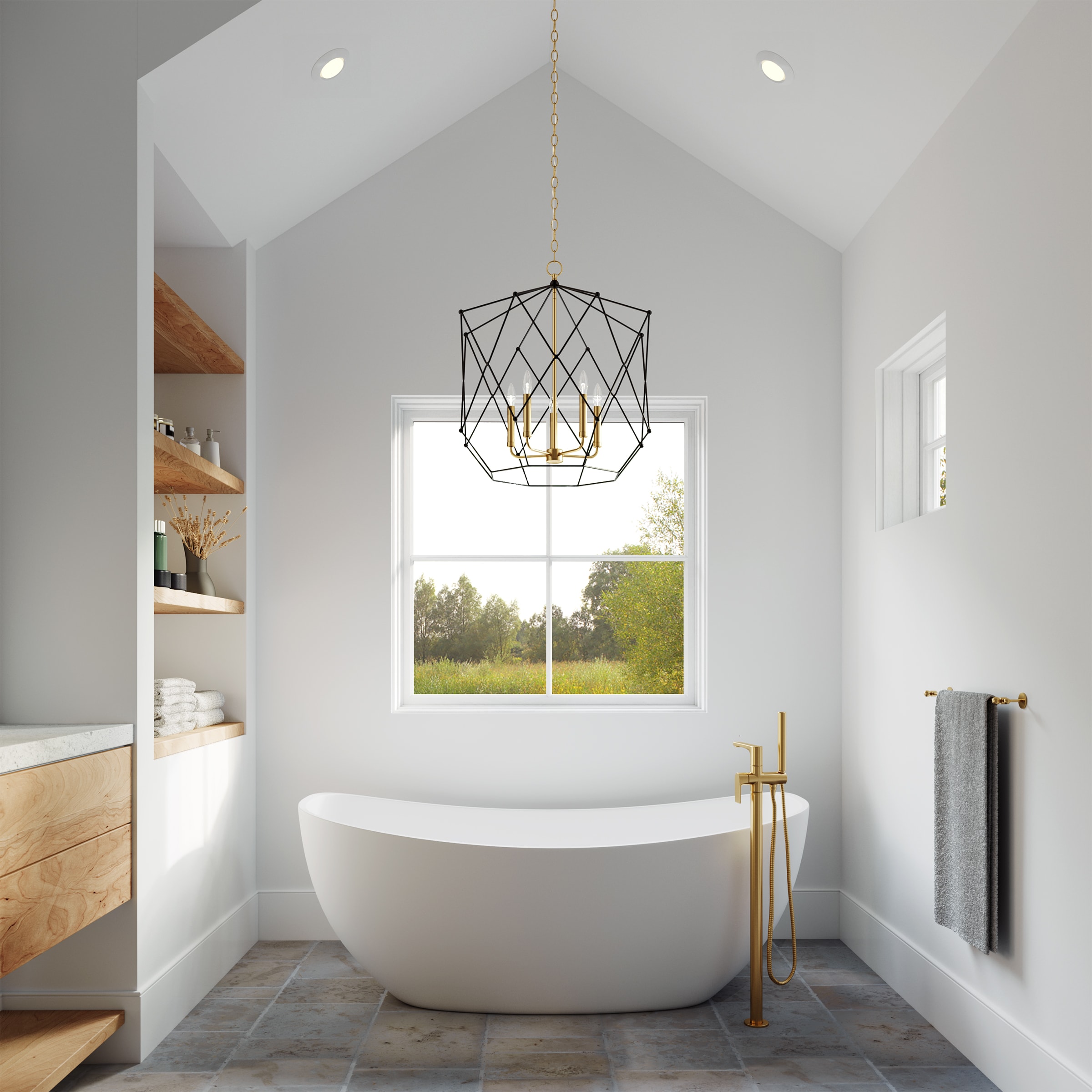 Generation Lighting Zarra 5-Light Satin Brass Modern/Contemporary