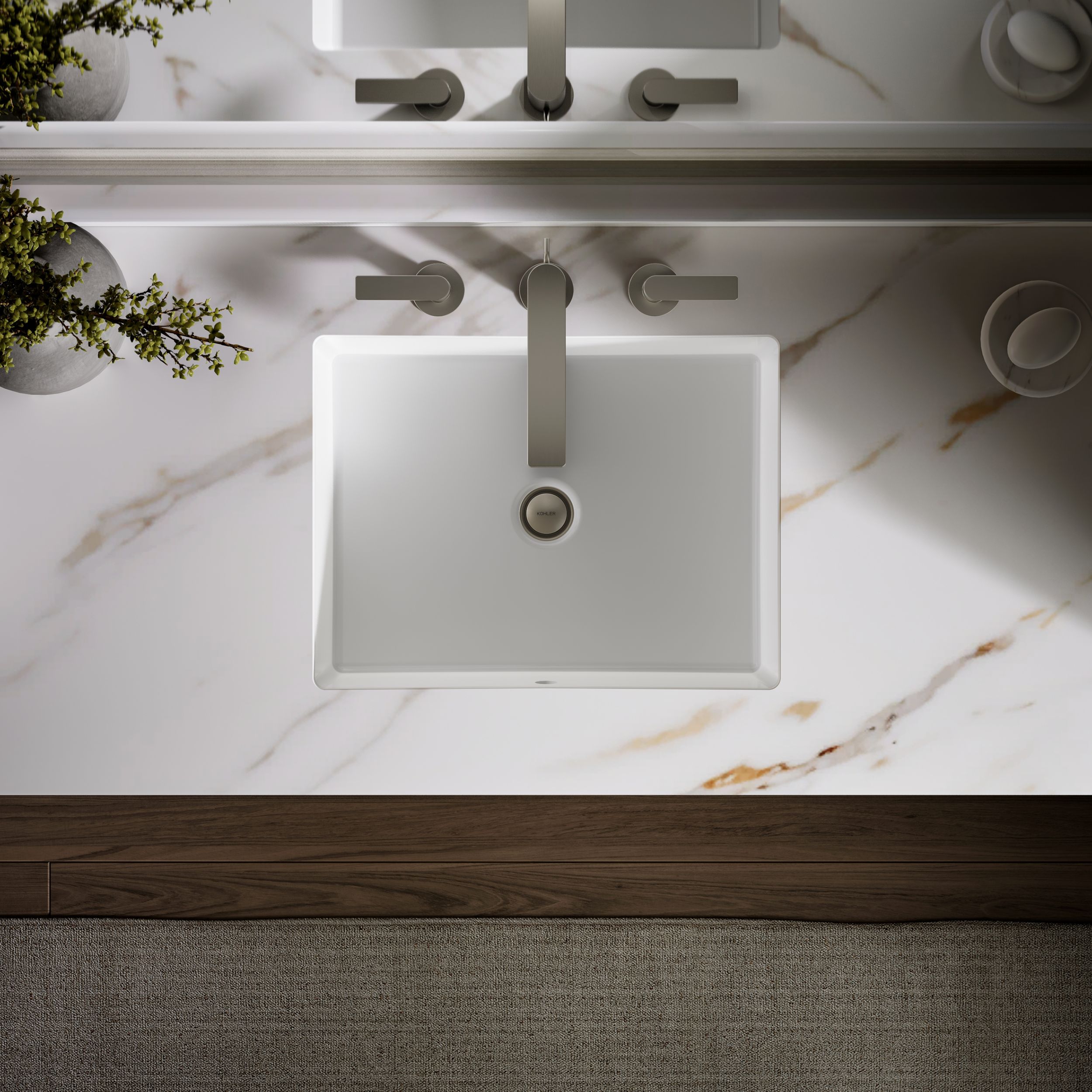 KOHLER Verticyl Vitreous China Undermount Rectangular Modern White