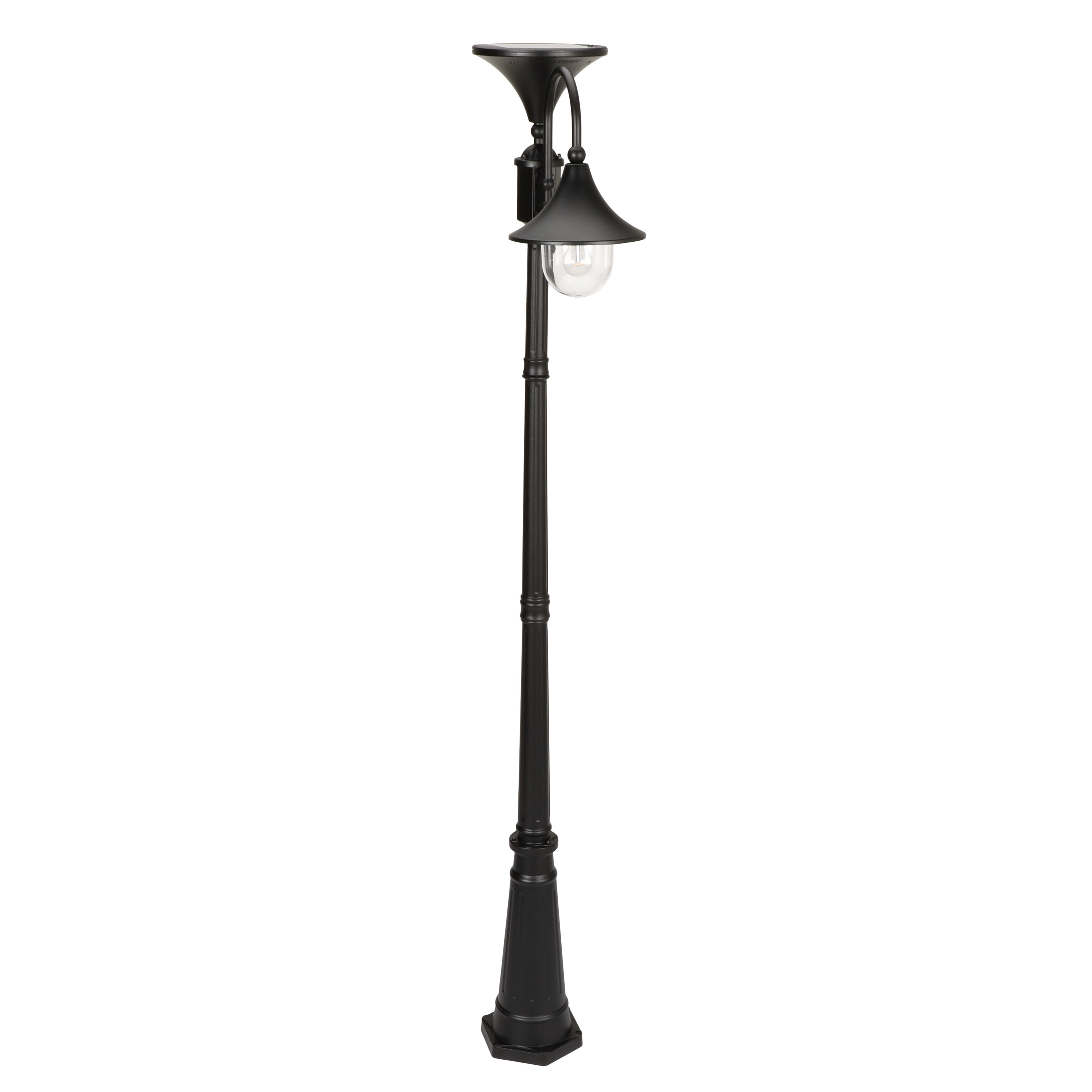 Gama Sonic Everest 92-in H Black Solar LED Post Light GS-109S-B at