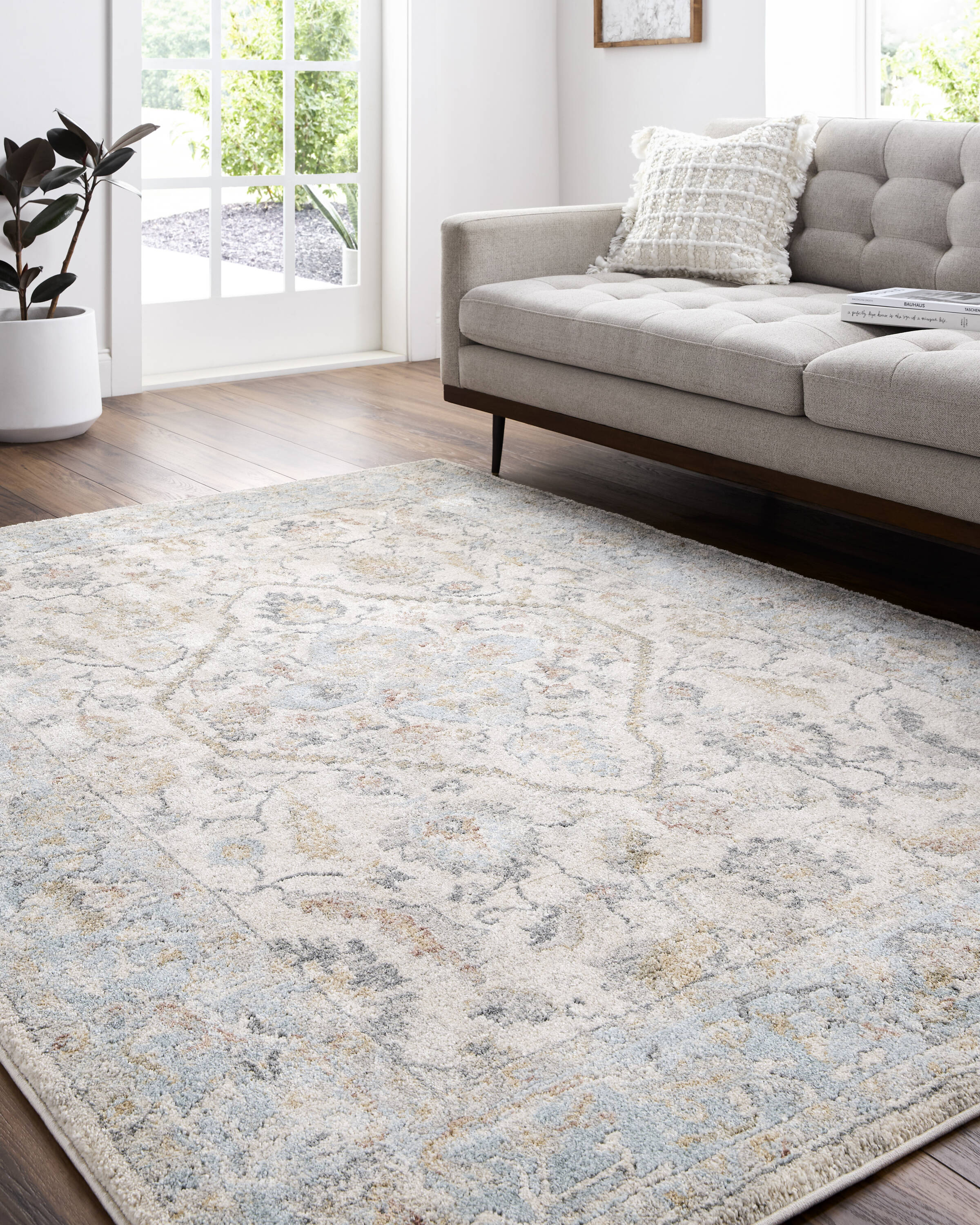 allen + roth with STAINMASTER Blue Himalayan Dream 6 X 9 (ft) Blue