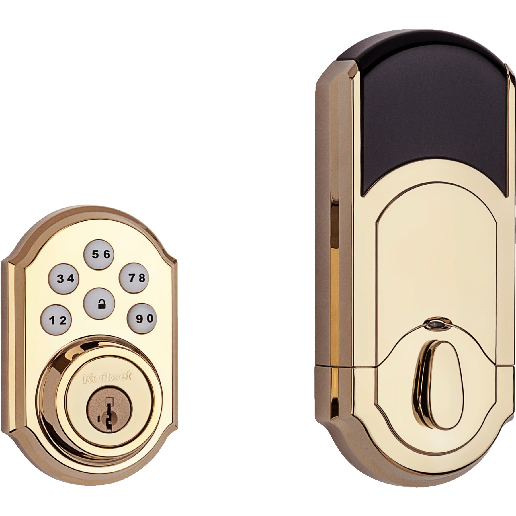 Kwikset SmartCode 909 Lifetime Polished Brass Electronic deadbolt