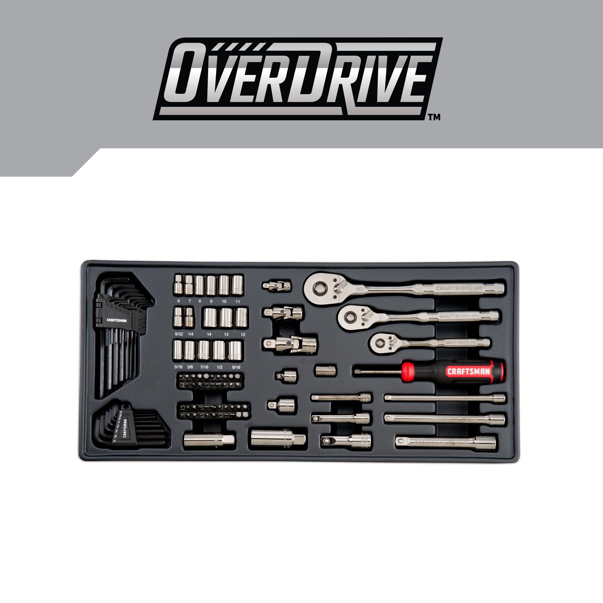 CRAFTSMAN OVERDRIVE 284-Piece Standard (SAE) and Metric Gunmetal