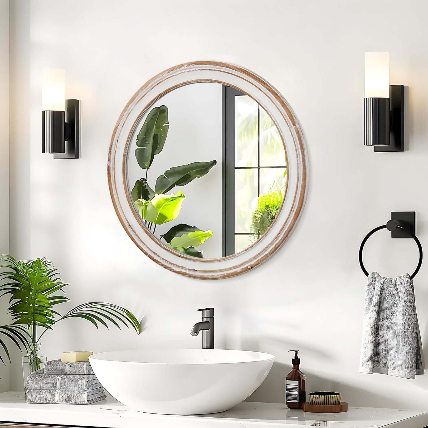 Blisstyle PREMIUM 27.5-in x 27.5-in Polished Round Bathroom Vanity