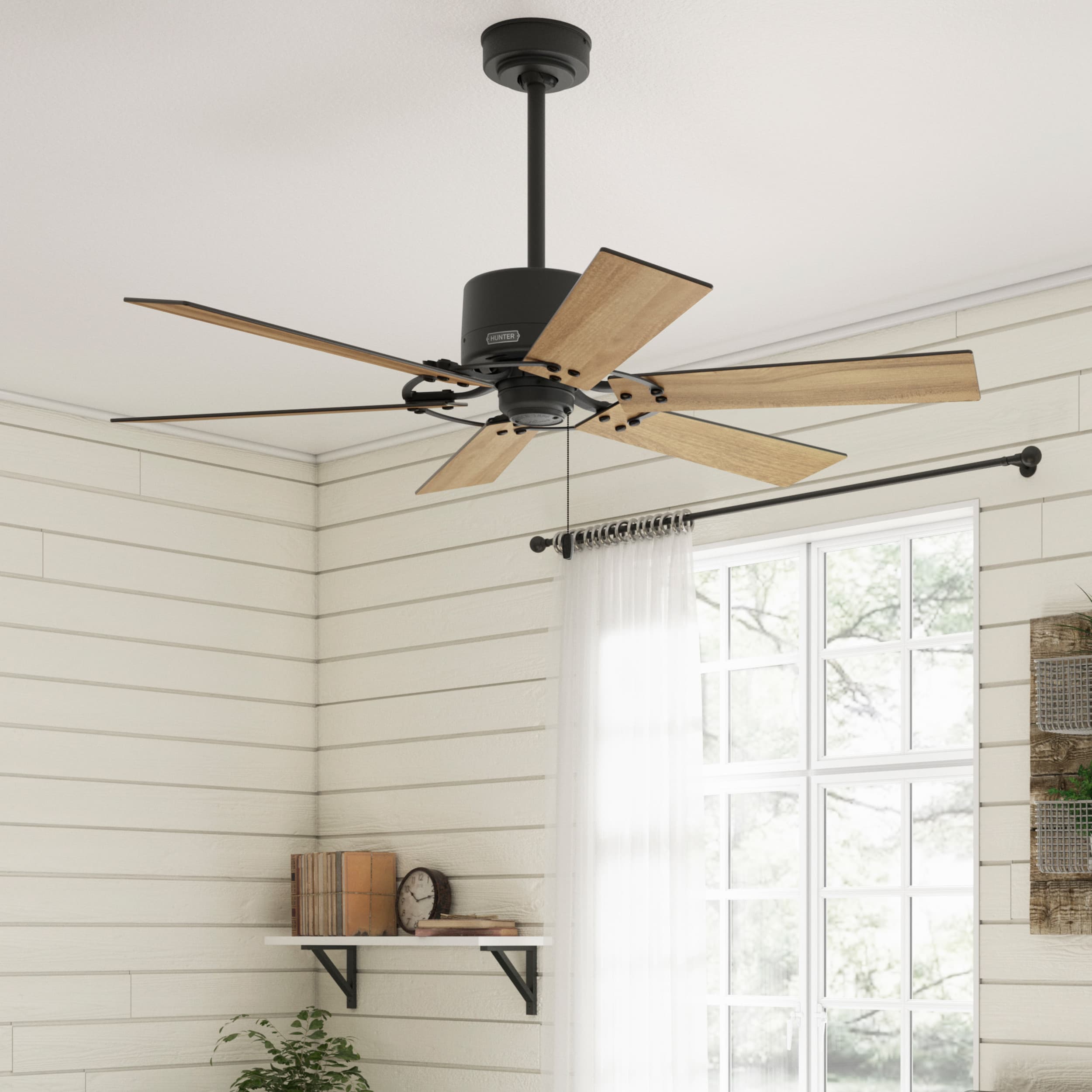 Hunter Gilrock 52-in Matte black Indoor Ceiling Fan (6-Blade