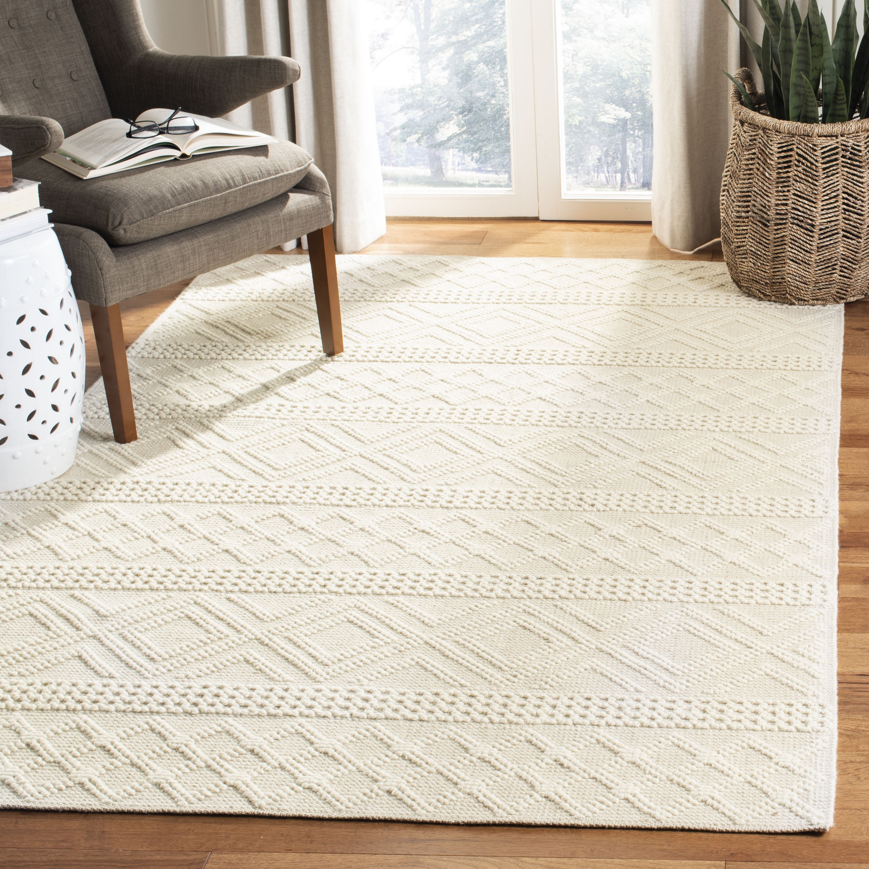 Safavieh Vermont Magi 5 X 8 (ft) Wool Ivory Indoor Abstract Area