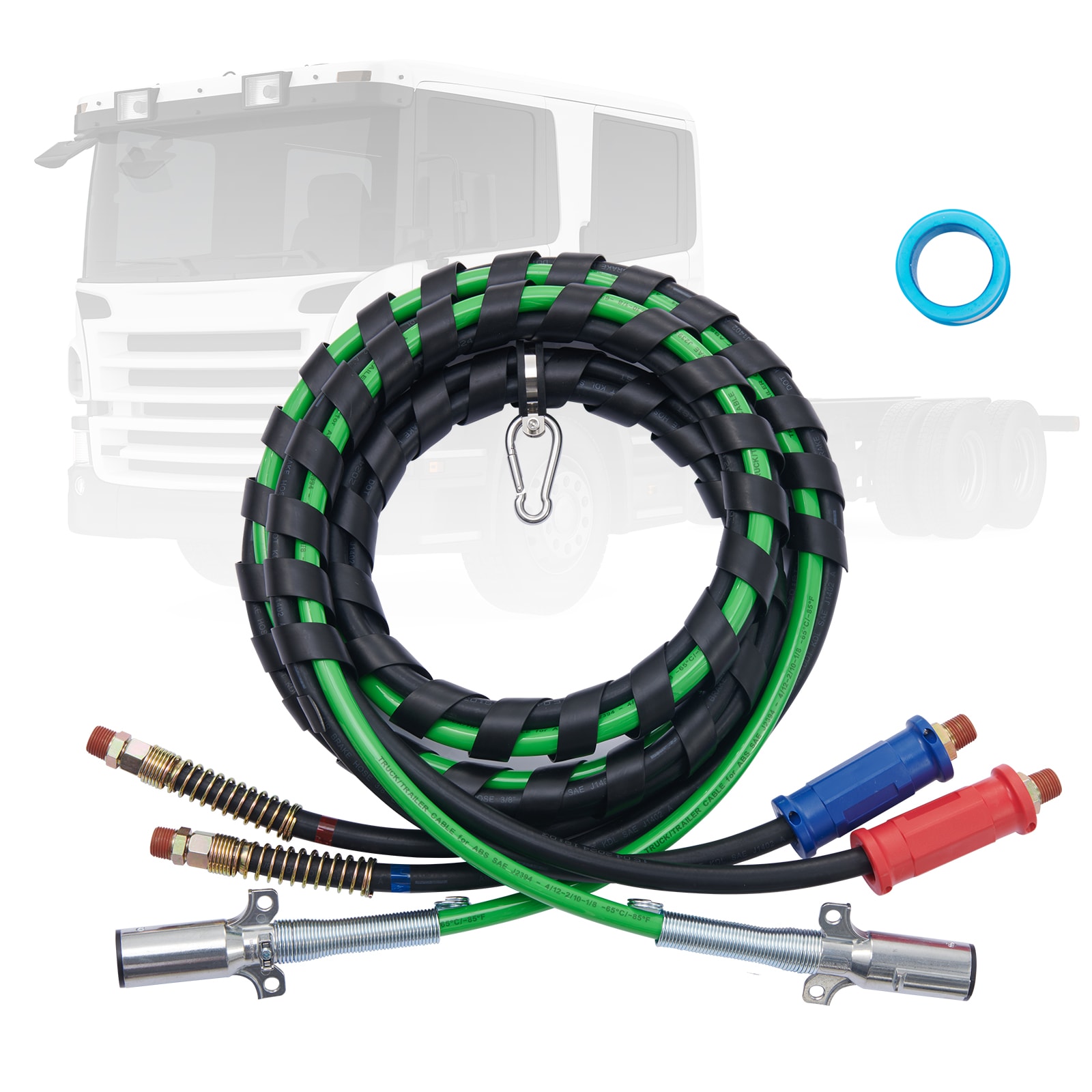 VEVOR 12FT Semi Truck Air Lines Kit 3-in-1 Air Hoses and ABS Power