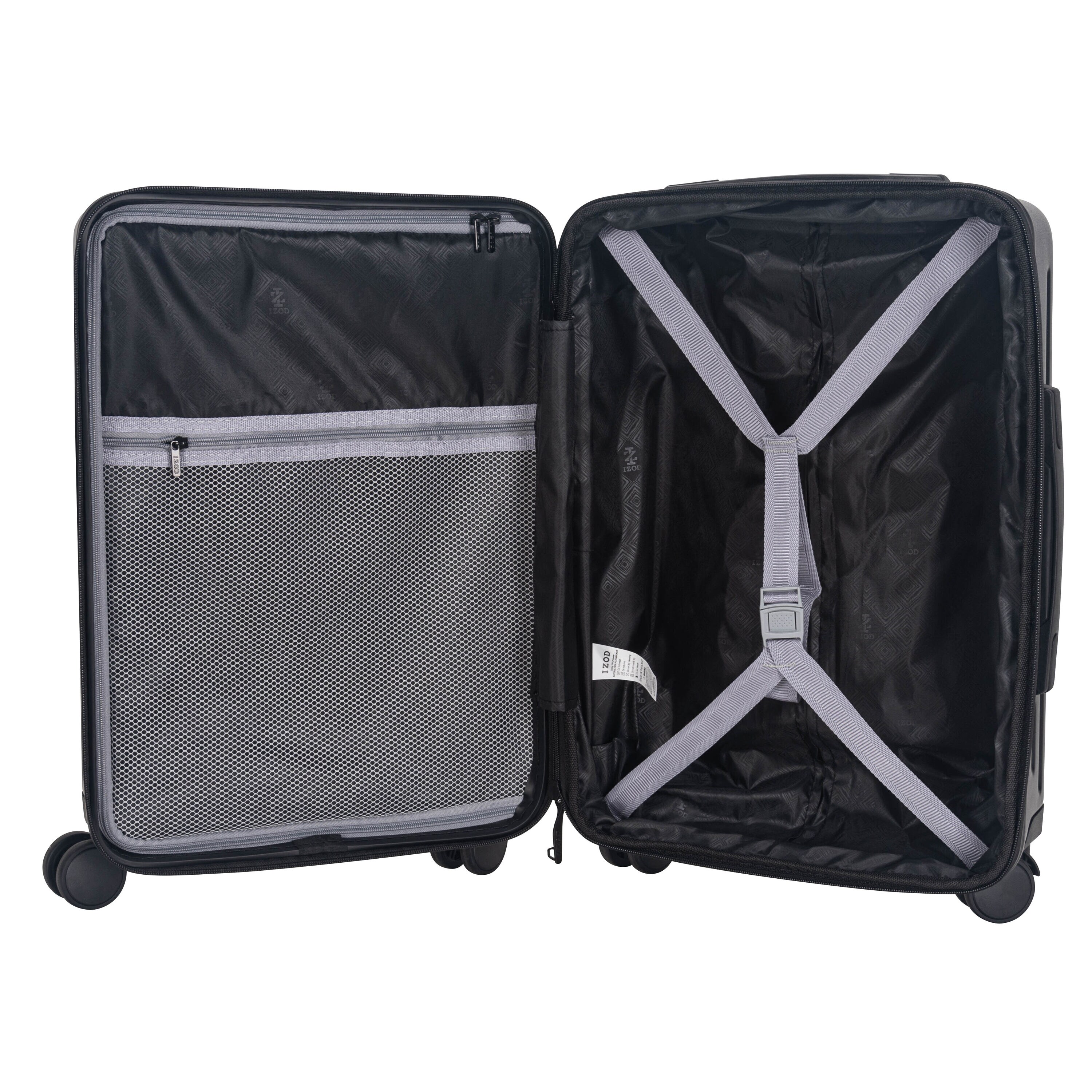 IZOD Isla 3 Piece Lightweight Expandable ABS Luggage Set with Dual