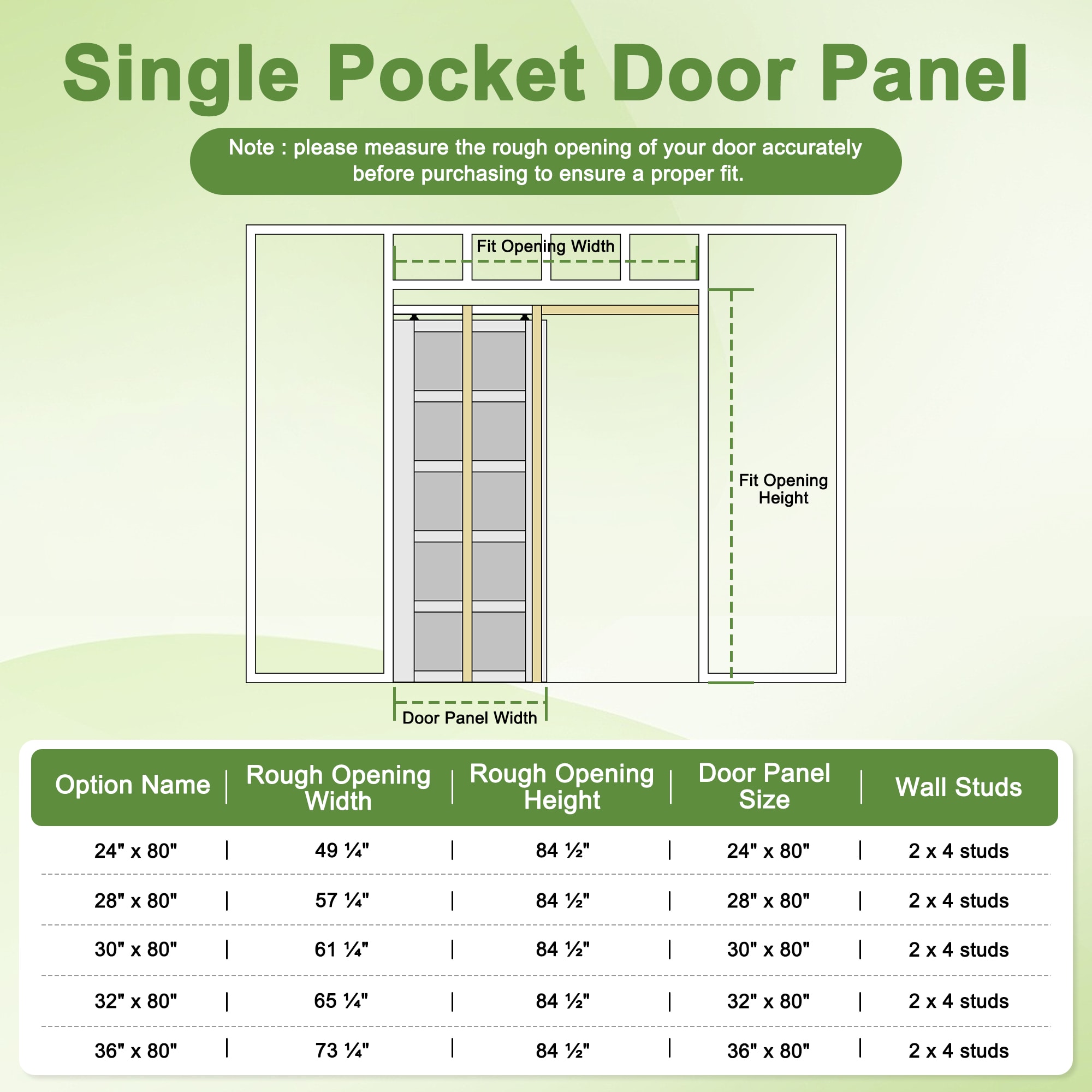 JUJUBON 32-in x 80-in Wood Pocket Door Frame with 1-Lite Clear