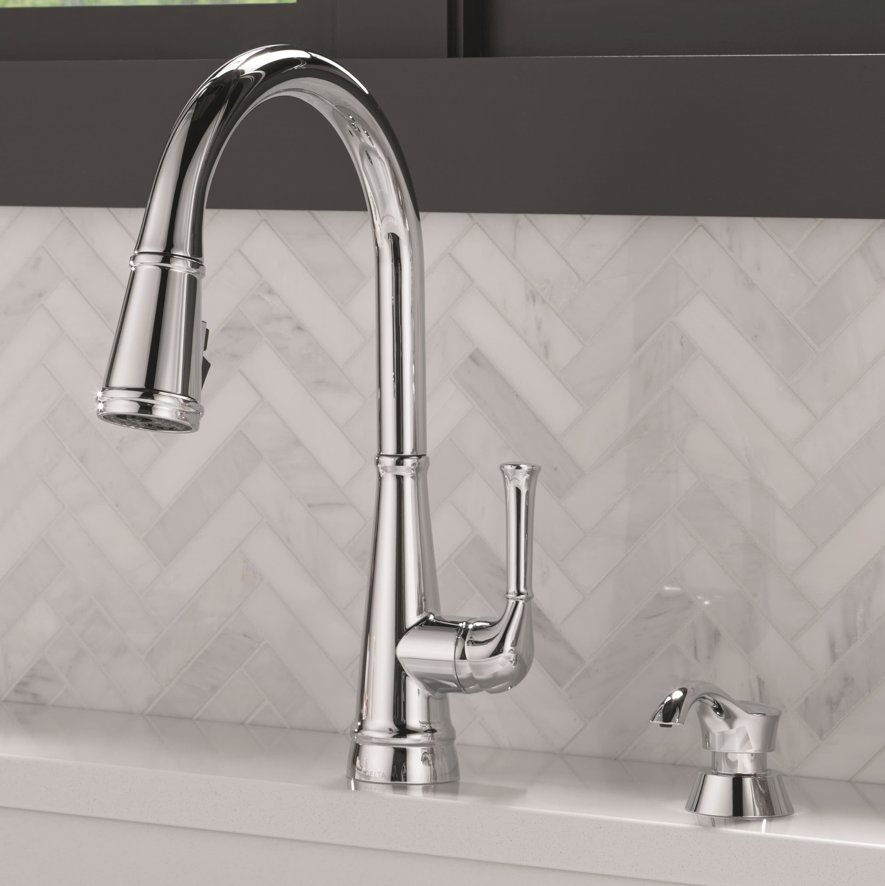 Delta Alpen Chrome Single Handle Pull-down Kitchen Faucet with