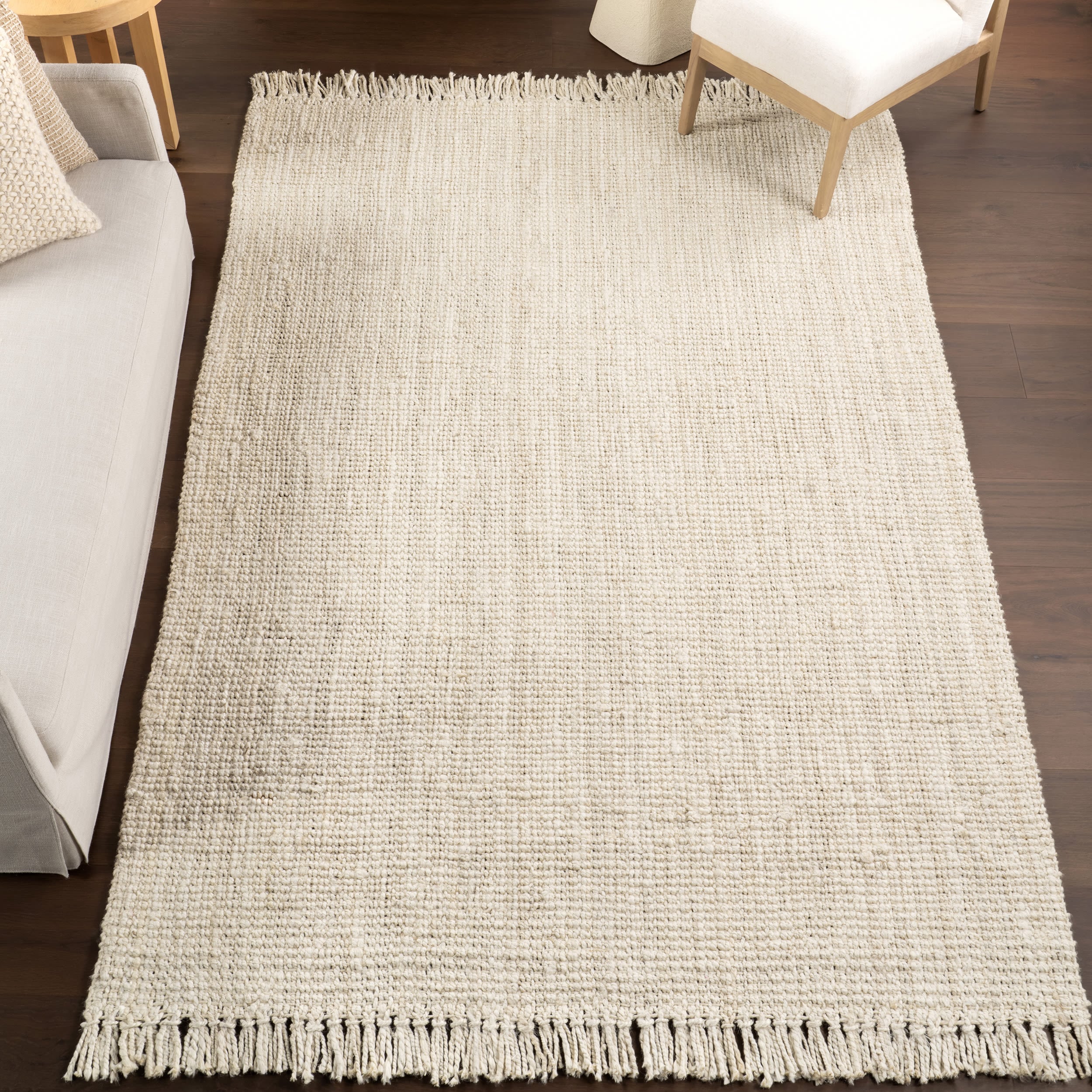 nuLOOM Natura 5 X 8 (ft) Jute Off White Indoor Solid Area Rug