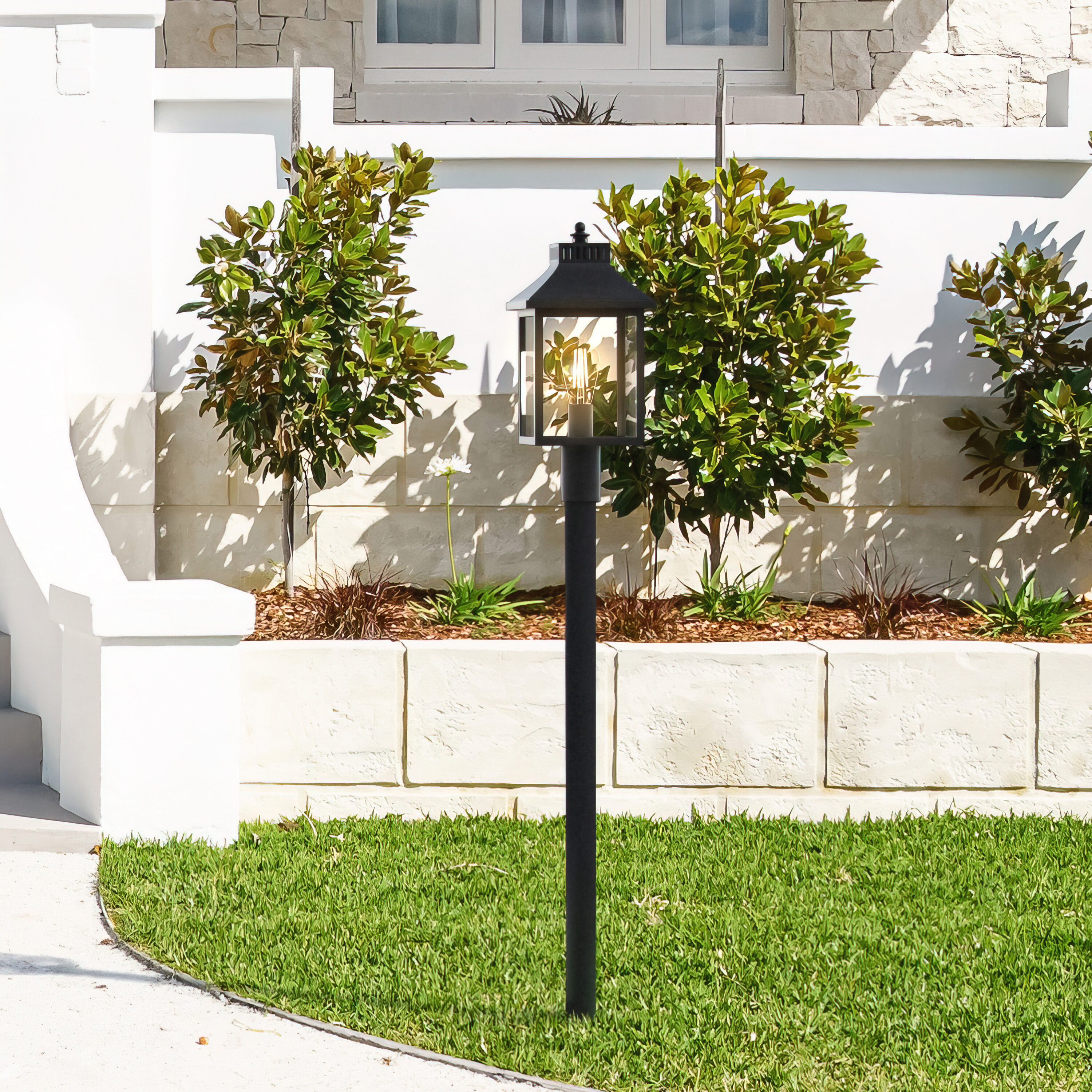 Quoizel Laine 18.75-in Matte Black Traditional Outdoor Light Post