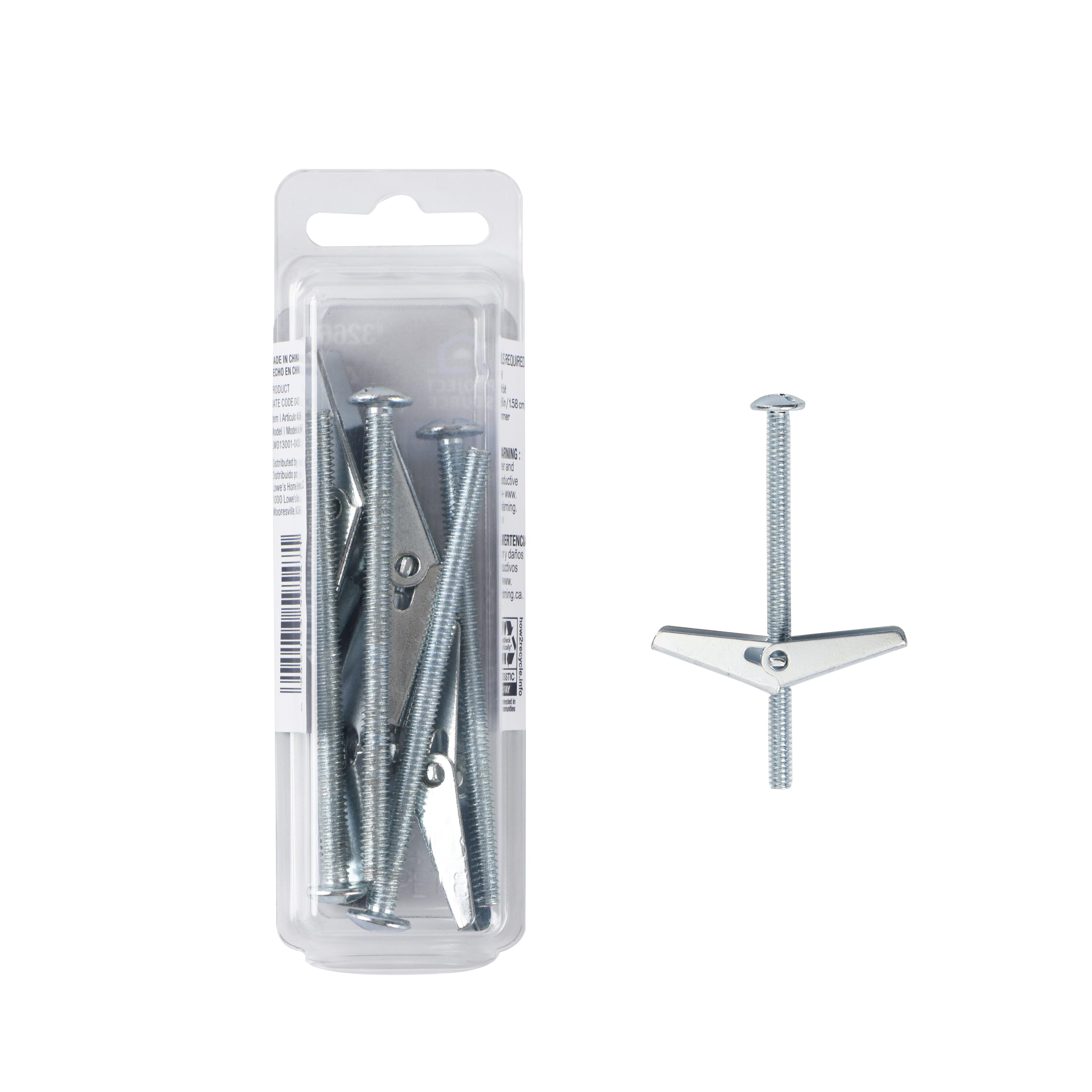 Project Source 3/16-in x 3-in Zinc-plated Interior Anchor Bolt (4