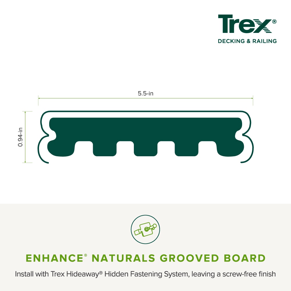 Trex Enhance Basics 1-in x 6-in x 16-ft Saddle Composite Deck