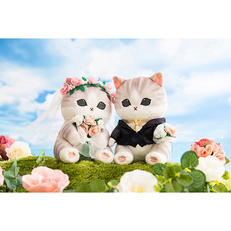 予約】mofusand にゃんこのウエディングペアぬいぐるみ(花嫁にゃん