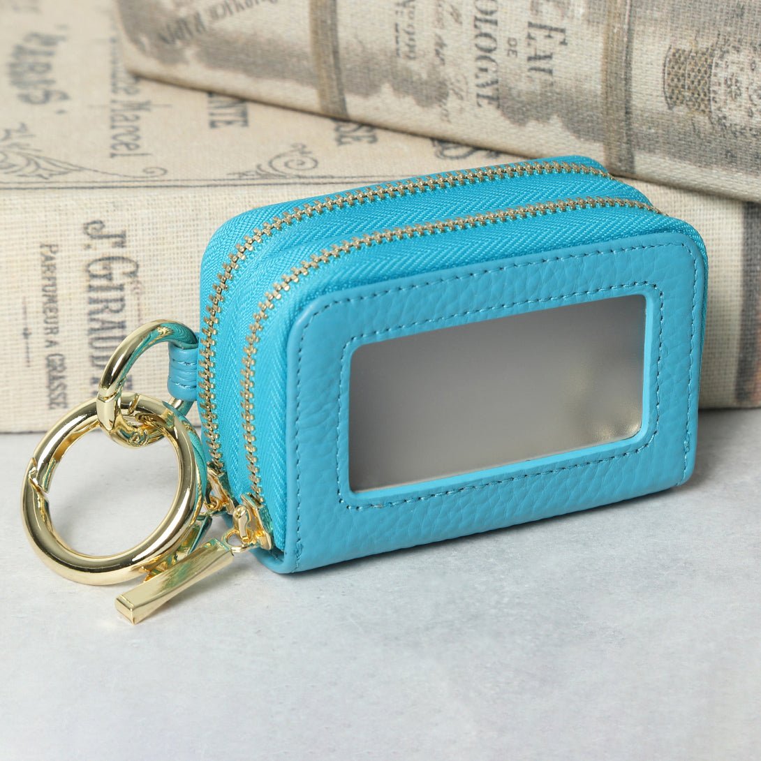 本革バイカラークリア窓付きスマートキーケース（選べる2タイプ