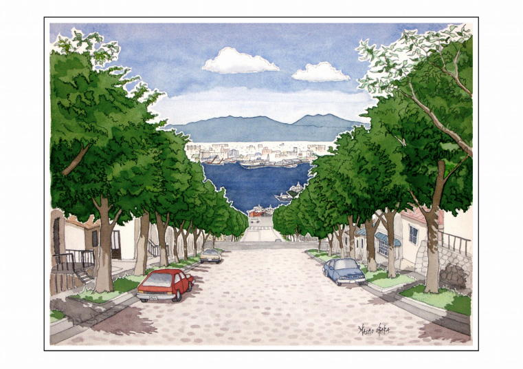 好評のリトグラフ集Ⅰ・風景画（小原雅夫作品） - 函館のカトリック