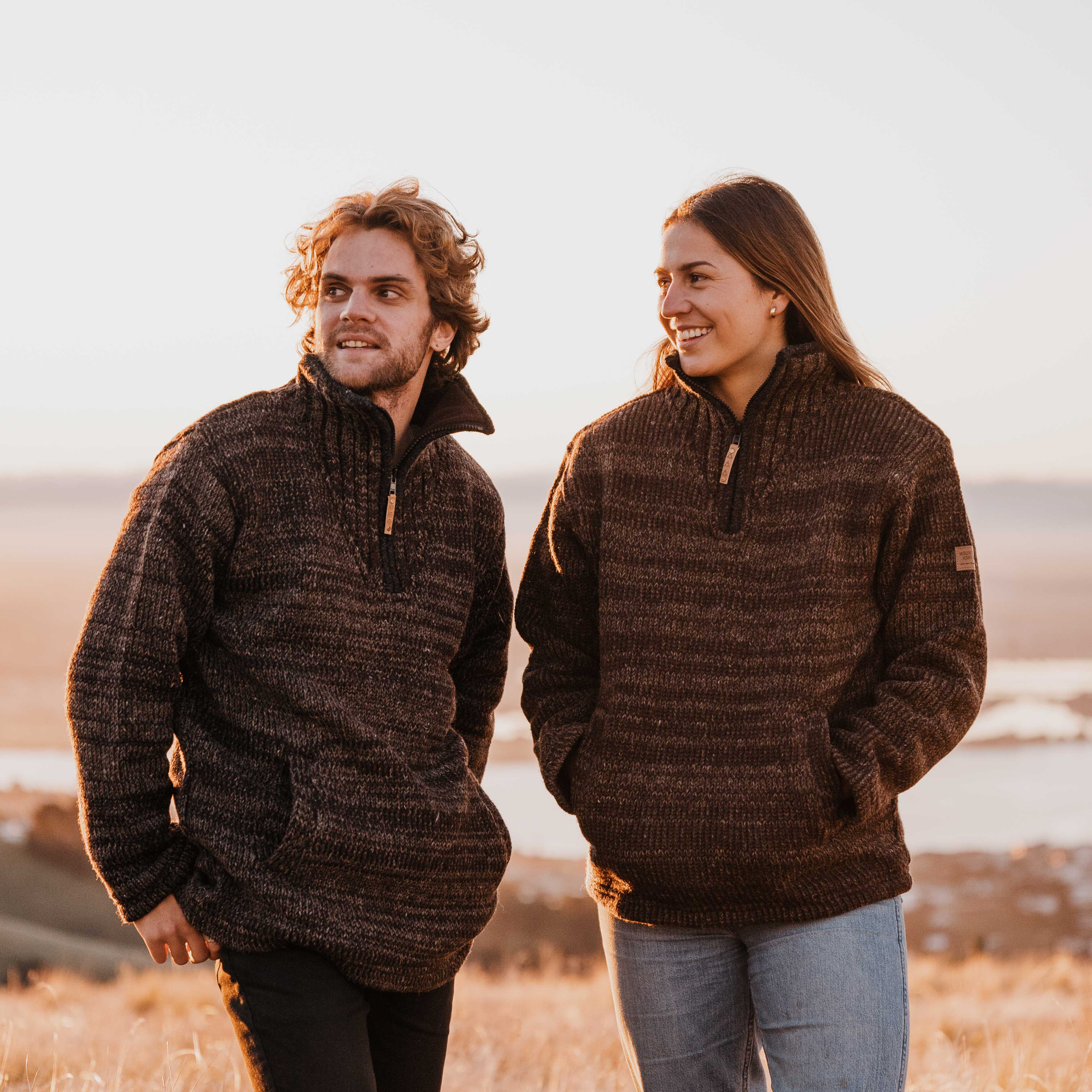 Womens Station Half Zip NZ Wool Jersey - Brown Mix – Mount Kiwi