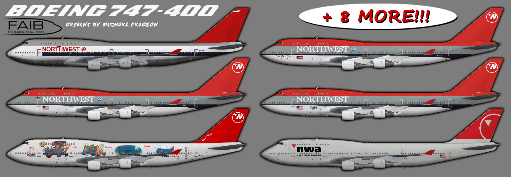 Northwest Airlines 747-400 – Mikey's Retro FS Corner
