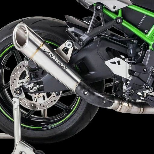 Z H2 20- チタンスリップオン ポリッシュH2Rマフラー Vandemon