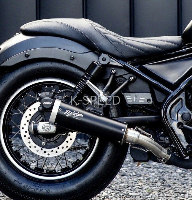 レブル250/500 スリップオンマフラー Diabolus ステンレス/ブラック K